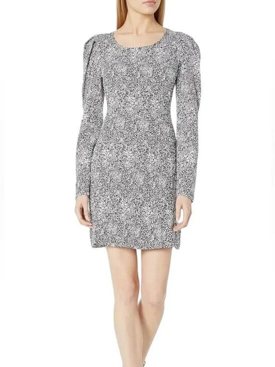 Parker Dresses & Skirts - Parker Brooklyn Small Black White Cotton Puff Long Sleeve Smocked Mini Dress